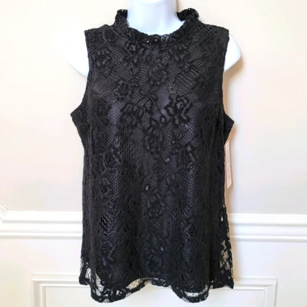 New! Nanette Lepore sz Small S Sleeveless Lace Blouse Top Shirt NWT
